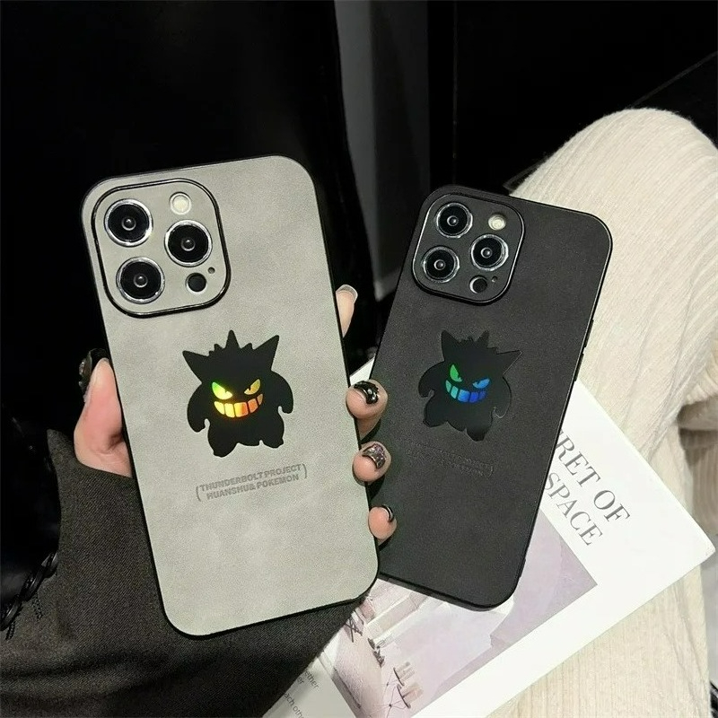 Phone Accessories List - Cartoon Anime Gengar Leather Texture Laser
