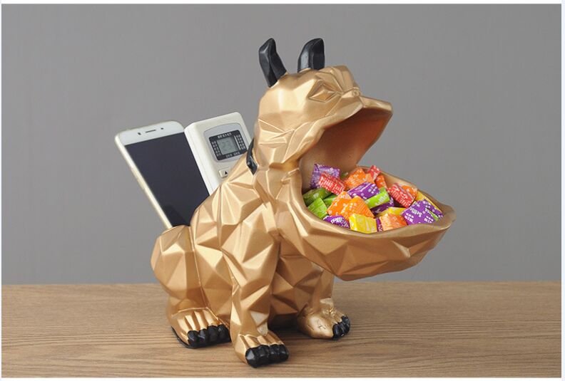 Phone Accessories Europe - Creative geometric bulldog resin craft Sundries