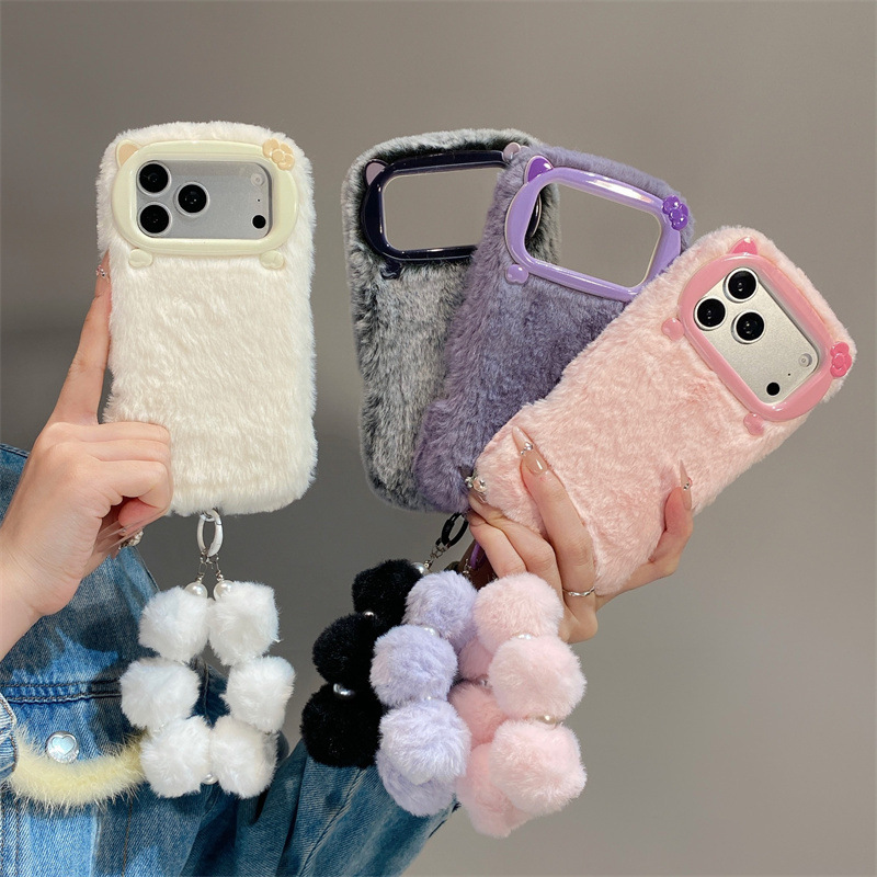 Phone Accessories List - Luxury Solid Colors Furry Plush Phone