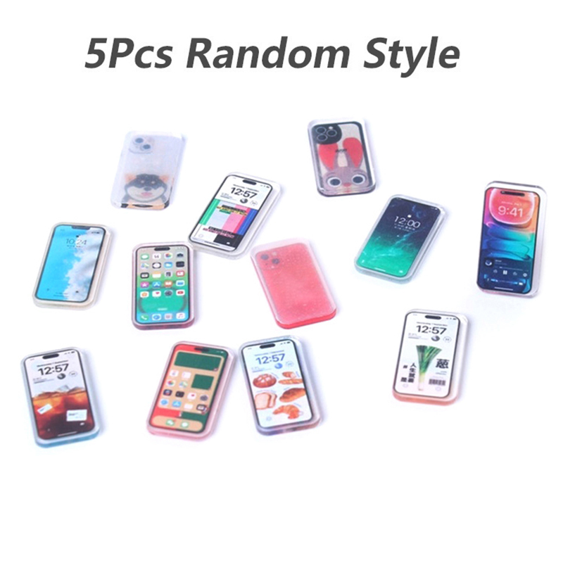 Phone Accessories Europe - Random 5Pcs 1:12 Dollhouse Miniature Mobile
