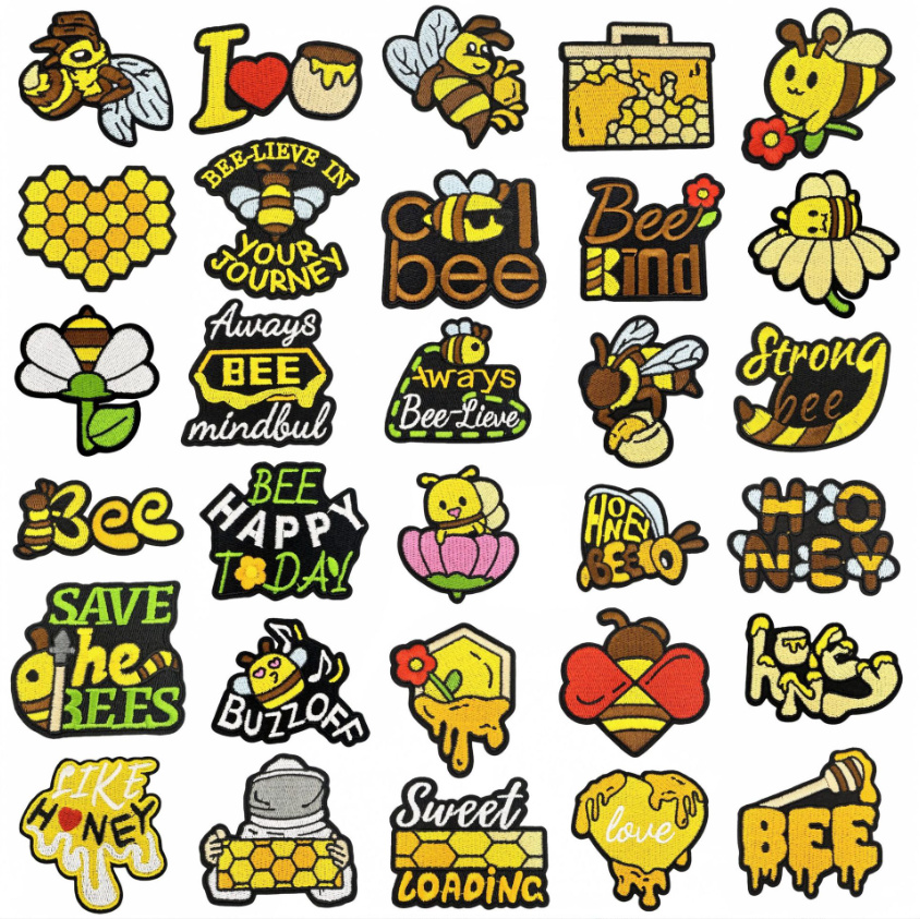 Phone Accessories Pictures - 10 Pcs Bee Animals Embroidered Patches