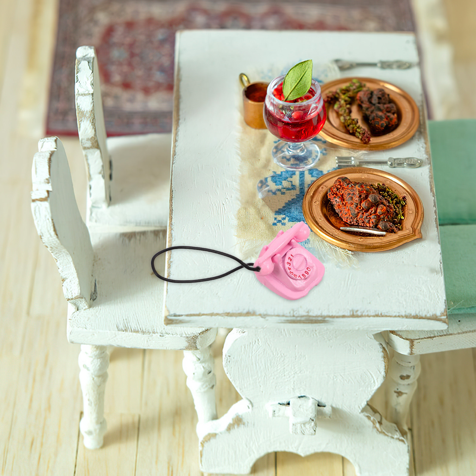 Phone Accessories Europe - Retro Miniature Vintage Rotary Telephone Dollhouse