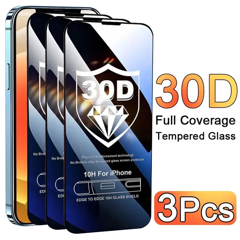Phone Accessories Case - 3PCS Glass Protector Phone Case for