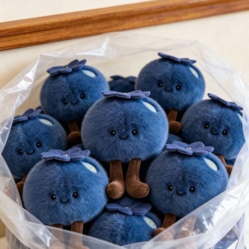 2pcs Fluffy Blueberry Plush Ke - Phone Accessories Doll 评论和价格
