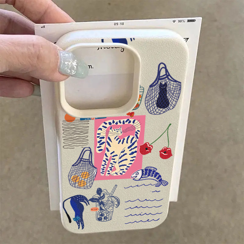 Cute Cherry Cat Print Phone Ca - Phone Accessories List 评论和价格