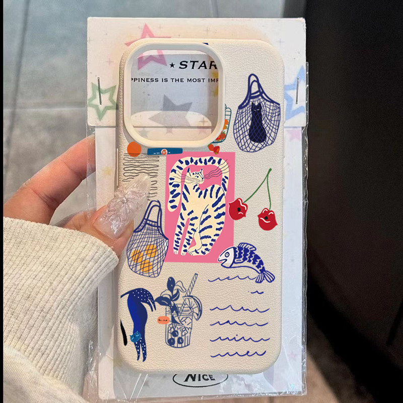 Cute Cherry Cat Print Phone Ca - Phone Accessories List 评论和价格