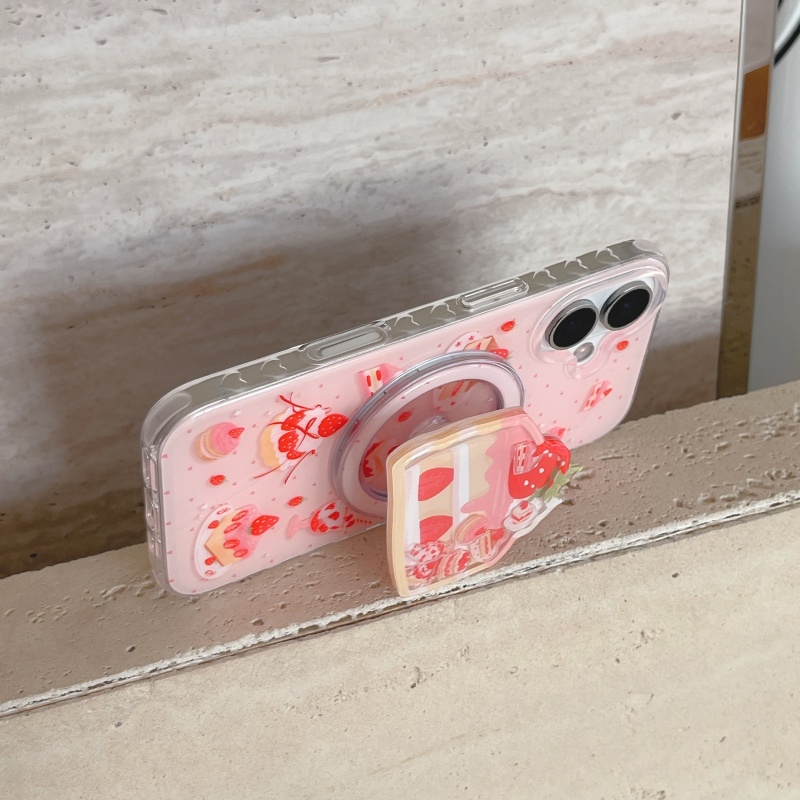 Cute Strawberry Cake Shaking B - Phone Accessories Holder 评论和价格