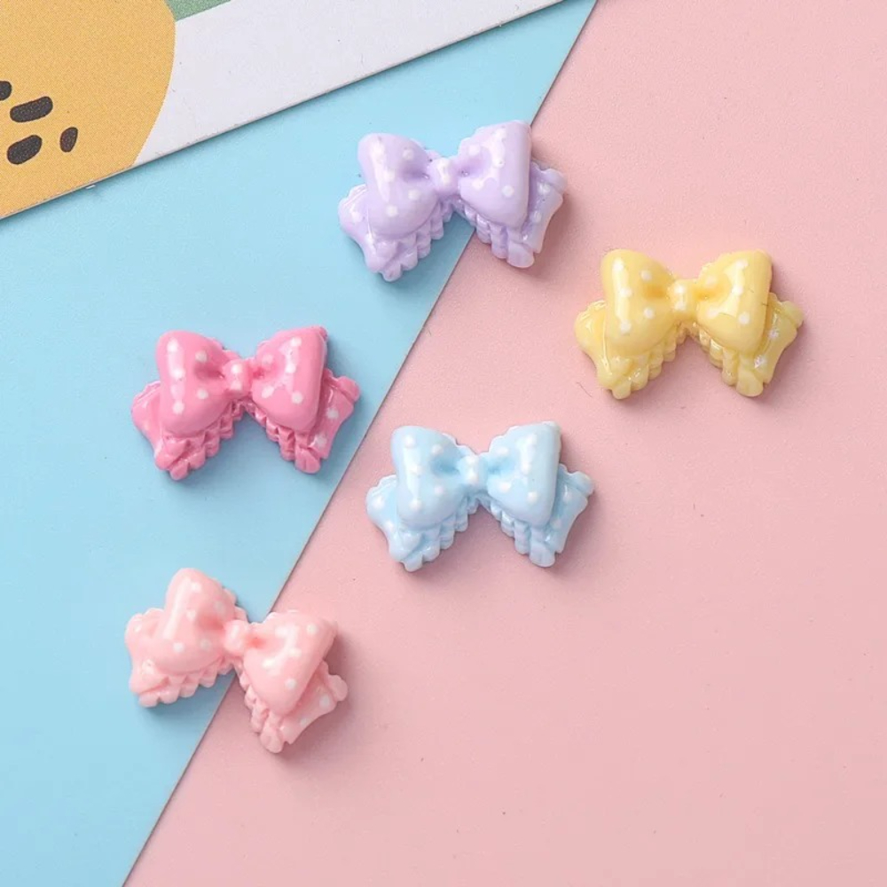 7/14PCS Mini Bow Resin Charms  - Phone Accessories Doll 评论和价格