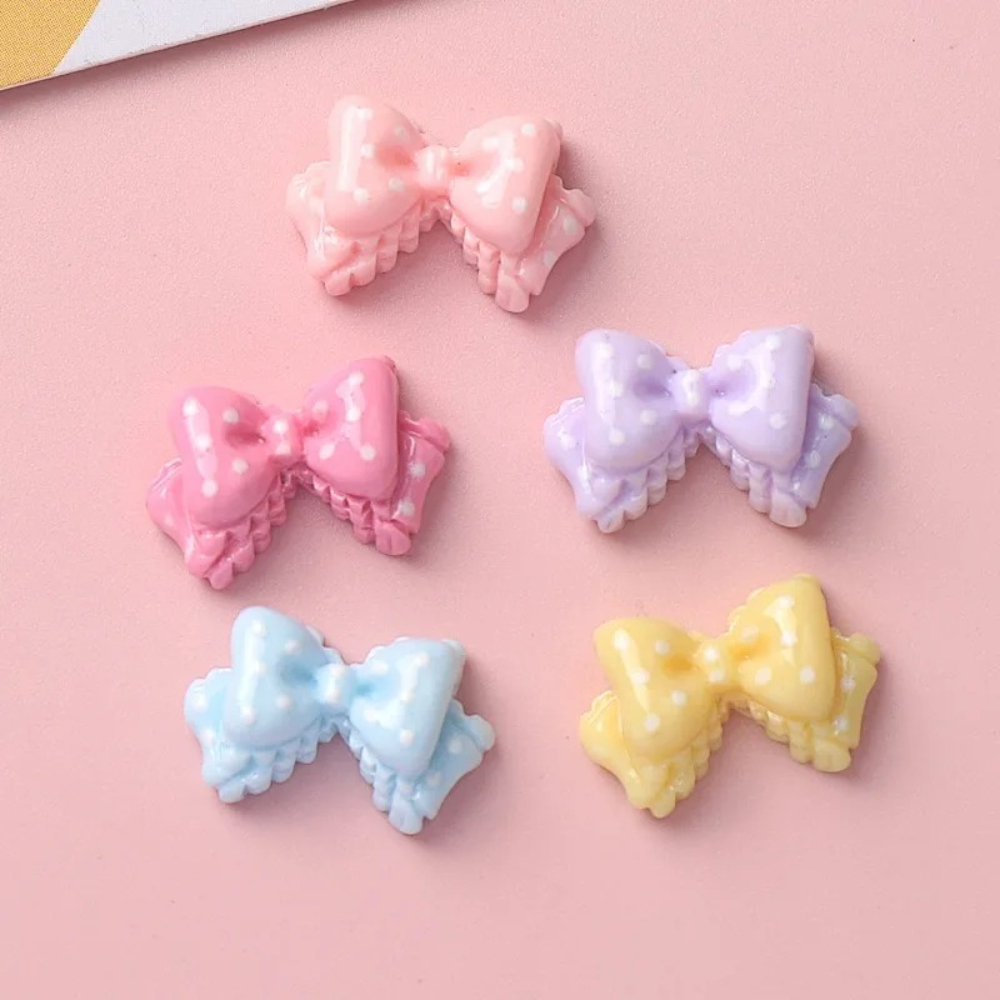 7/14PCS Mini Bow Resin Charms  - Phone Accessories Doll 评论和价格