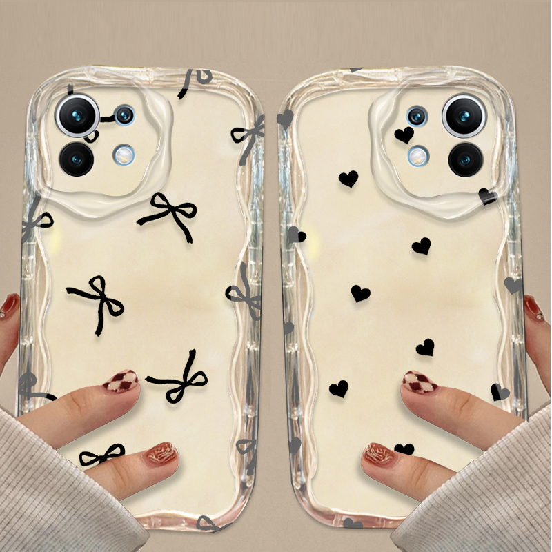 Black Bowknot love Heart Case  - Xiaomi Poco X6 评论和价格