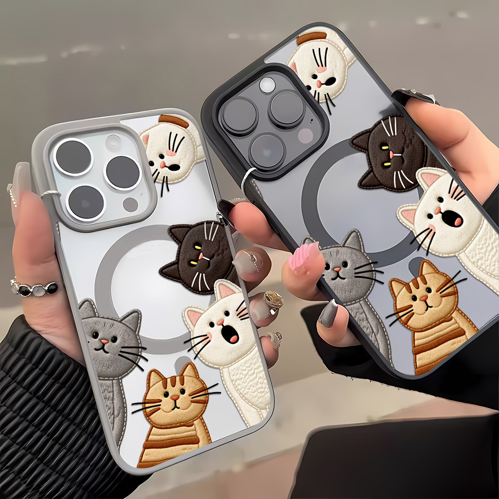 Cute Faux Embroidery Cat Phone - Phone Accessories List 评论和价格