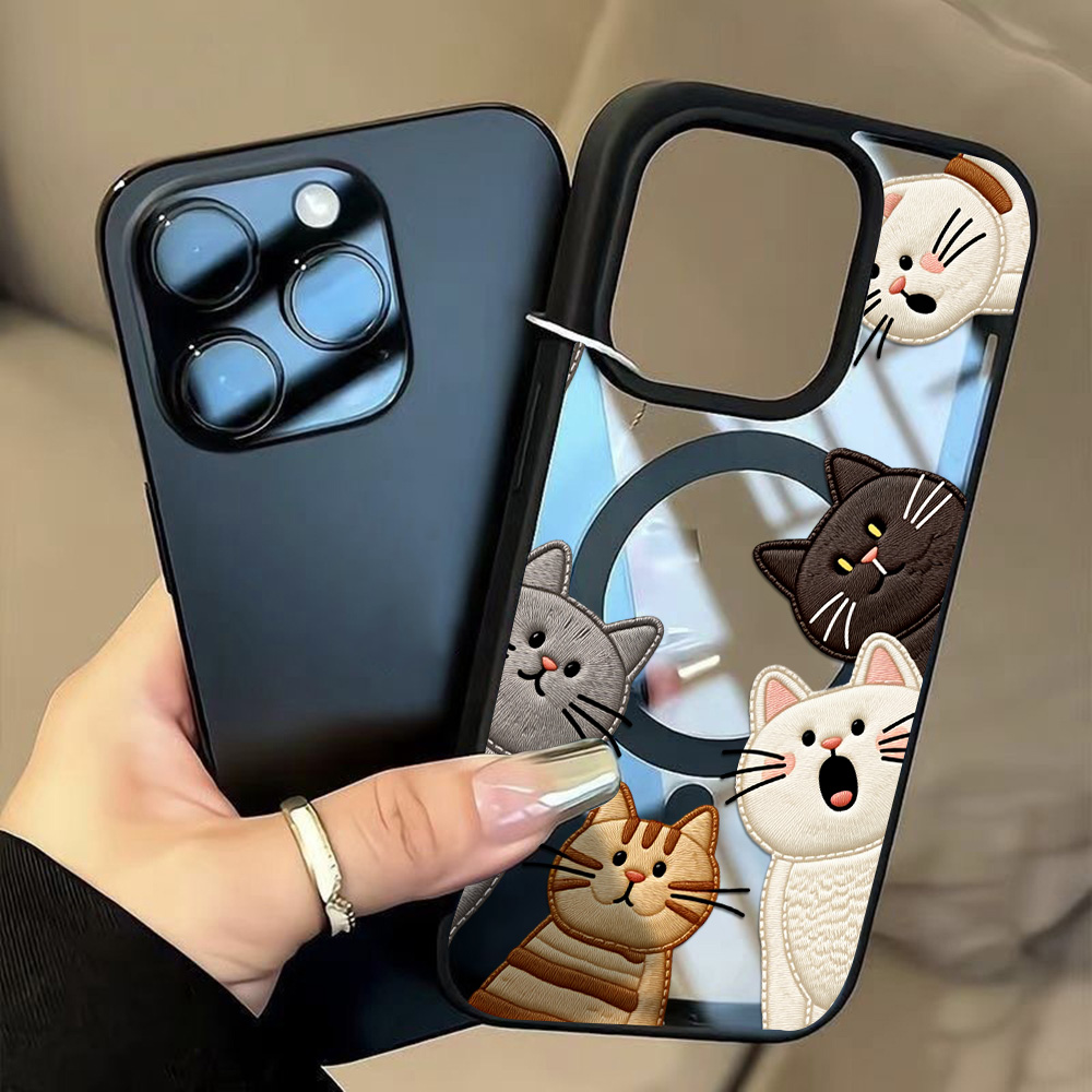 Cute Faux Embroidery Cat Phone - Phone Accessories List 评论和价格
